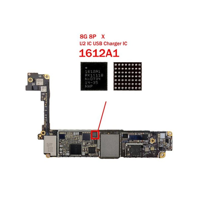 Chip IC de carga iPhone 8 / 8+ / X U6300 / 1612A1