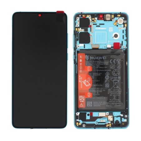 Pantalla con marco azul aurora Huawei P30 ORIGINAL
