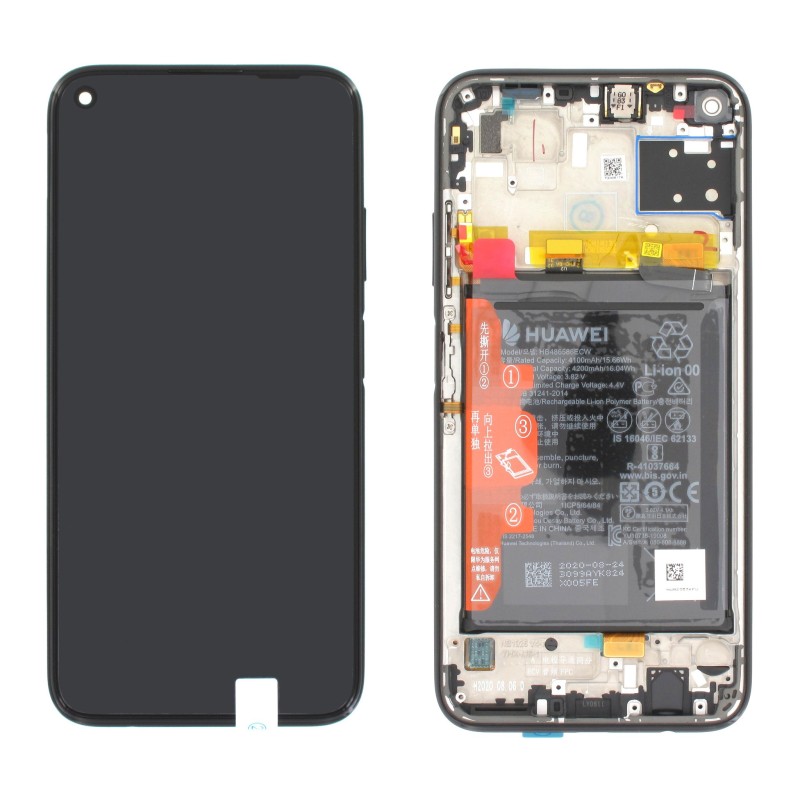 Pantalla Huawei P40 lite negro con marco y batería ORIGINAL
