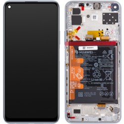 Pantalla completa Original marco y batería para Huawei P40 Lite 5G *PLATA*