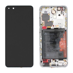 Pantalla con marco y bateria Huawei P40 Pro Plata *Ice White*