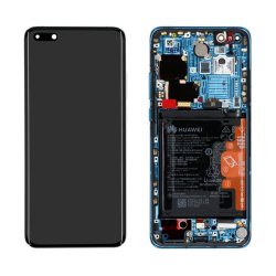 Pantalla con marco y bateria Huawei P40 Pro Azul *Deep Blue Sea*